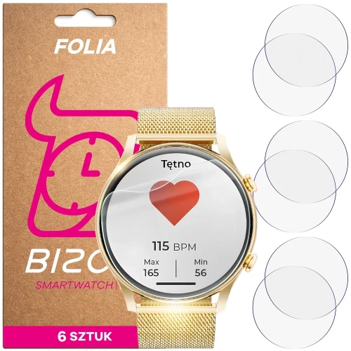 Folia ochronna na ekran zegarka Bizon Watch Film HydroFlex do WonderWatch Mi7 / Mi5 / Sx7 / Sx5 / Xi7, 6 sztuk (1/5)
