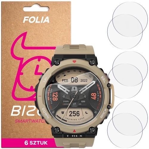 Folia ochronna na ekran zegarka Bizon Watch Film HydroFlex do Amazfit T-Rex 2, 6 sztuk (1/5)