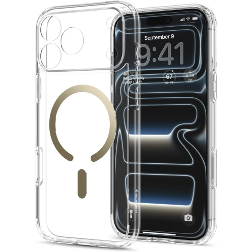 Etui Spigen Ultra Hybrid Mag do MagSafe do iPhone 18 Pro Max, przezroczysto-złote (8/16)