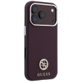 Etui Guess Grained Round Strass Logo do iPhone 18 Pro Max / 17 Pro Max do MagSafe, burgundowe