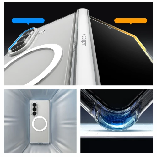 Etui Spigen Ultra Hybrid Pro Mag do MagSafe do Galaxy Z Fold8 Ultra, przezroczysto-białe