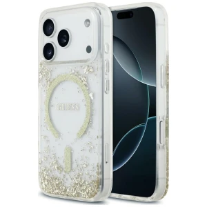 OUTLET: Etui Guess Resin Bottom Glitter do iPhone 18 Pro / 17 Pro do MagSafe, złote