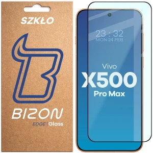 Szkło hartowane Bizon Glass Edge do Vivo X500 Pro Max, czarna ramka