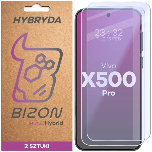 Elastyczne szkło hybrydowe Bizon Hybrid Mule Duo do Vivo X500 Pro, 2 sztuki (1/4)