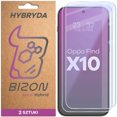 Elastyczne szkło hybrydowe Bizon Hybrid Mule Duo do OPPO Find X10, 2 sztuki (1/4)