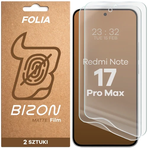 Folia matowa Bizon Film Matte Duo do Xiaomi Redmi Note 17 Pro Max 5G, 2 sztuki (1/5)