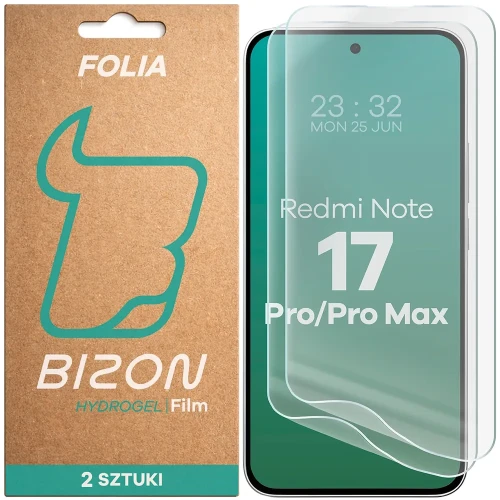 Folia hydrożelowa na ekran Bizon Film Hydrogel Front Duo do Xiaomi Redmi Note 17 Pro 5G / Pro Max 5G, 2 sztuki (1/5)