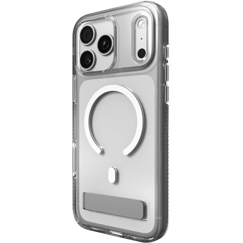 Etui ZAGG Crystal Palace Snap Kickstand do MagSafe do iPhone 18 Pro / 17 Pro, przezroczysto-białe (4/9)