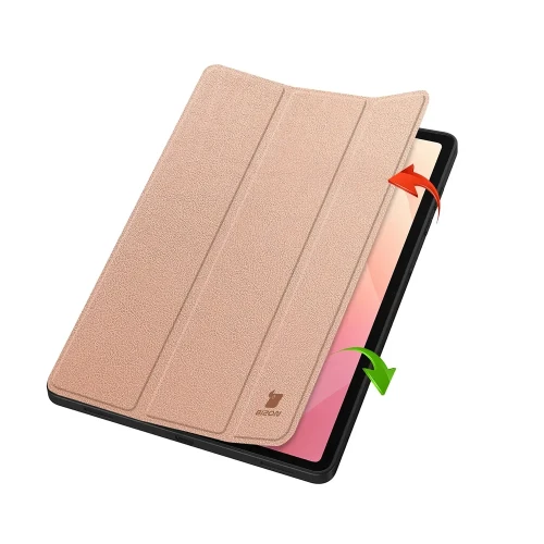 Etui z klapką Bizon Case Tab Lizard do Galaxy Tab S12 Plus, różowozłote (2/9)