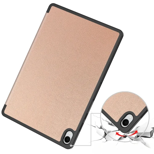 Etui z klapką Bizon Case Tab Lizard do Galaxy Tab S12 Plus, różowozłote (3/9)