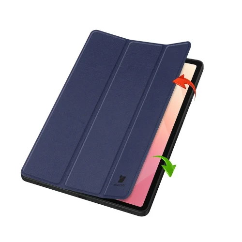 Etui z klapką Bizon Case Tab Lizard do Galaxy Tab S12 Plus, granatowe (2/9)