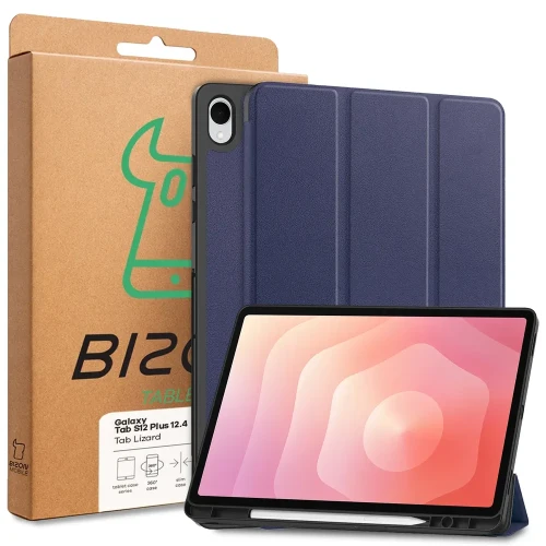 Etui z klapką Bizon Case Tab Lizard do Galaxy Tab S12 Plus, granatowe (9/9)