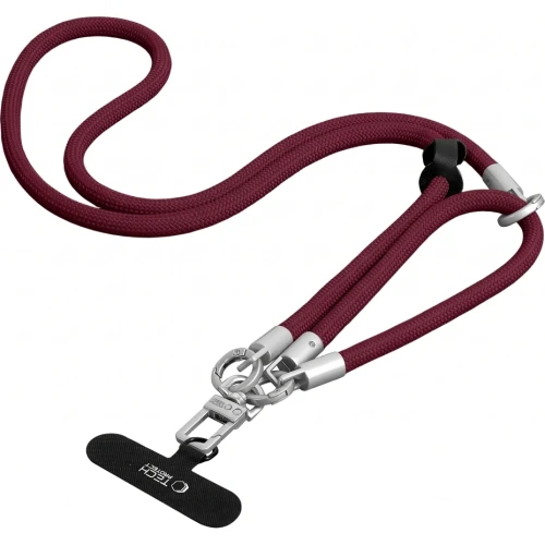 Uniwersalna smycz do telefonu, sznurek C10S Rope Crossbody & Wrist Tech Protect, burgundowa (3/10)