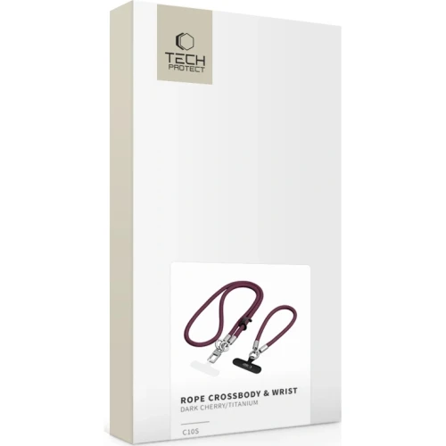Uniwersalna smycz do telefonu, sznurek C10S Rope Crossbody & Wrist Tech Protect, burgundowa (10/10)