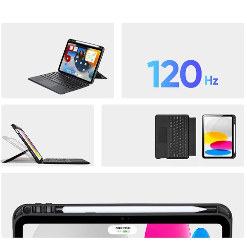 Etui z podświetlaną klawiaturą Bluetooth Dux Ducis (DK Series) doApple iPad 10.9 2022, czarne (4/11)
