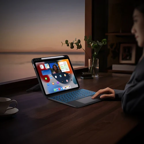Etui z podświetlaną klawiaturą Bluetooth Dux Ducis (DK Series) doApple iPad 10.9 2022, czarne (10/11)