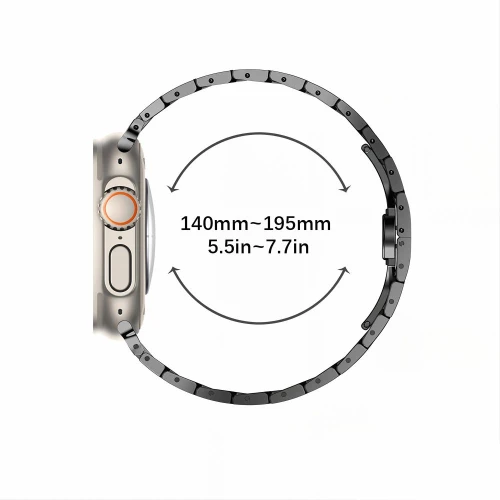 Pasek Tech-Protect Stainless do Apple Watch 49/46/45/44 mm, tytanowo-pomarańczowy (4/8)