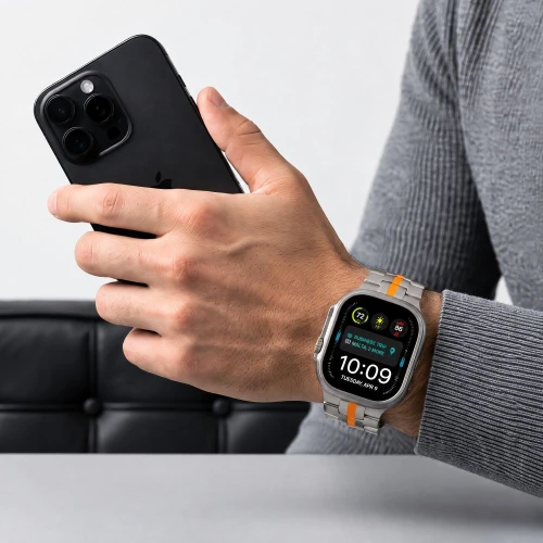 Pasek Tech-Protect Stainless do Apple Watch 49/46/45/44 mm, tytanowo-pomarańczowy (5/8)