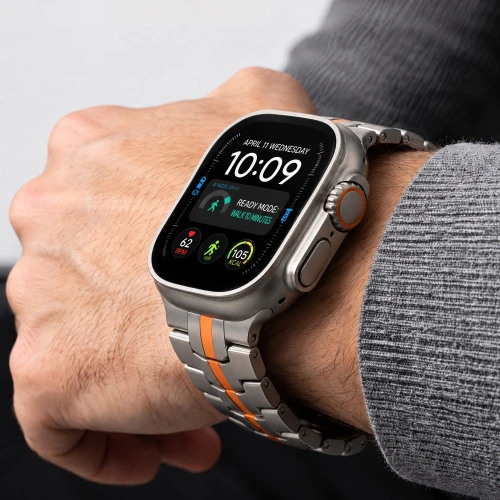 Pasek Tech-Protect Stainless do Apple Watch 49/46/45/44 mm, tytanowo-pomarańczowy (6/8)