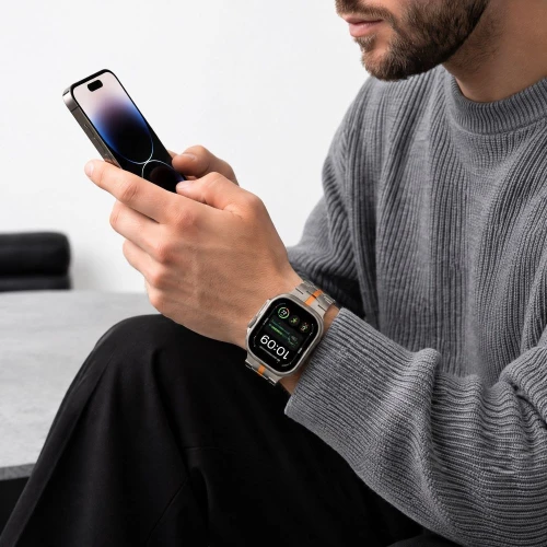Pasek Tech-Protect Stainless do Apple Watch 49/46/45/44 mm, tytanowo-pomarańczowy (7/8)