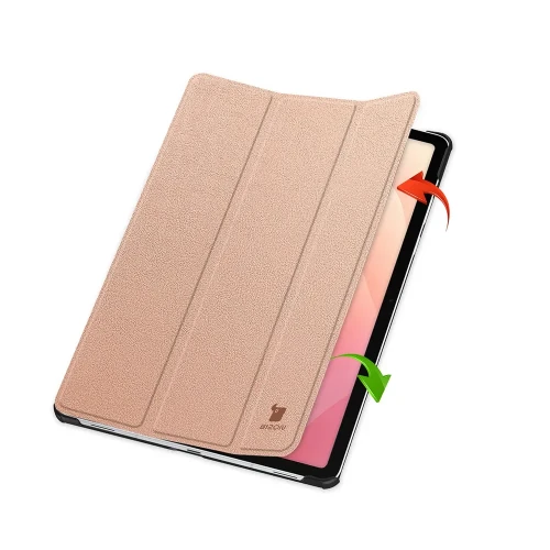 Etui z klapką Bizon Case Tab Croc do Galaxy Tab S12 Plus, różowozłote (6/8)