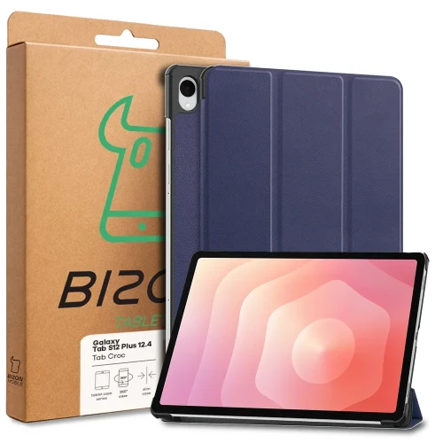 Etui z klapką Bizon Case Tab Croc do Galaxy Tab S12 Plus, granatowe (8/8)
