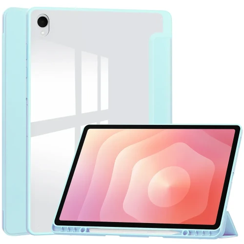 Etui z klapką Bizon Case Tab Clear Matt do Galaxy Tab S12 Plus, błękitne (1/8)