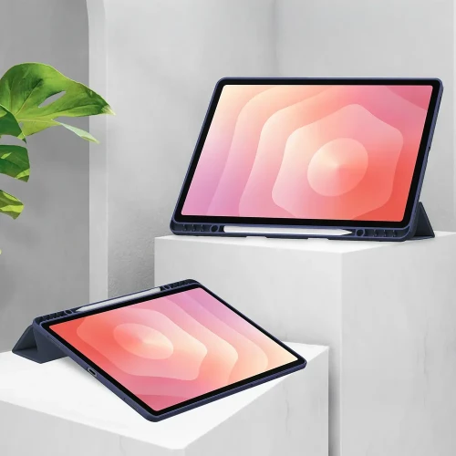 Etui z klapką Bizon Case Tab Clear Matt do Galaxy Tab S12 Plus, granatowe (2/8)