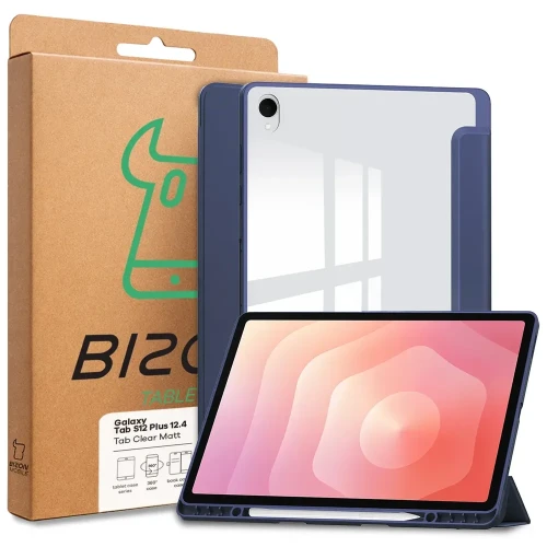 Etui z klapką Bizon Case Tab Clear Matt do Galaxy Tab S12 Plus, granatowe (8/8)