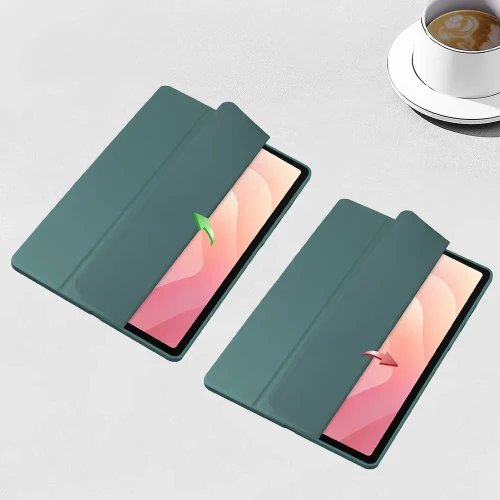Etui z klapką Bizon Case Tab Clear Matt do Galaxy Tab S12 Plus, ciemnozielone (5/8)