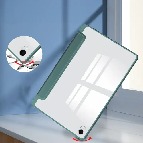 Etui z klapką Bizon Case Tab Clear Matt do Galaxy Tab S12 Plus, ciemnozielone (6/8)