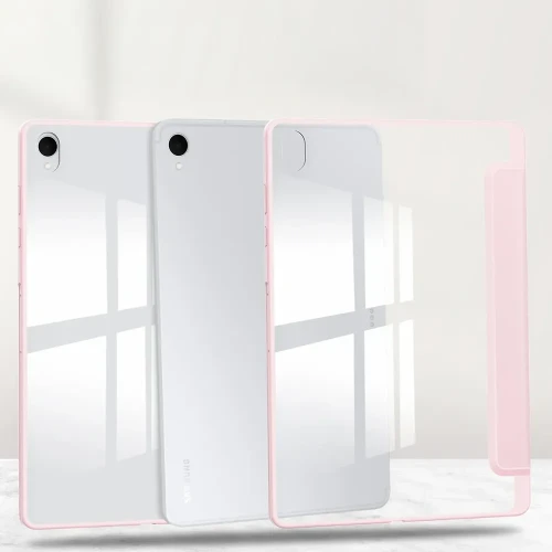 Etui z klapką Bizon Case Tab Clear Matt do Galaxy Tab S12 Plus, różowe (7/8)