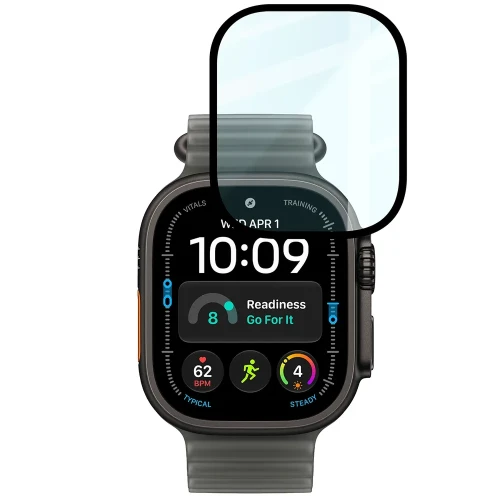 Szkło hybrydowe Bizon Watch Glass Edge Hybrid dla Apple Watch Ultra 4 49mm, czarne (4/5)