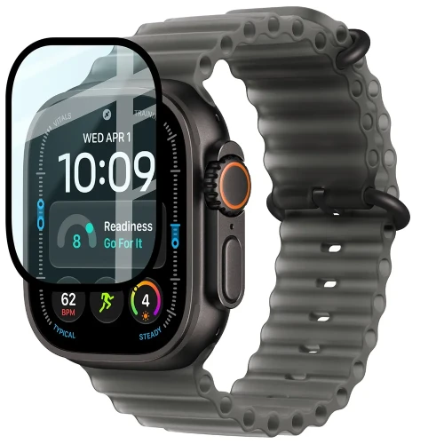 Szkło hybrydowe Bizon Watch Glass Edge Hybrid dla Apple Watch Ultra 4 49mm, czarne (5/5)