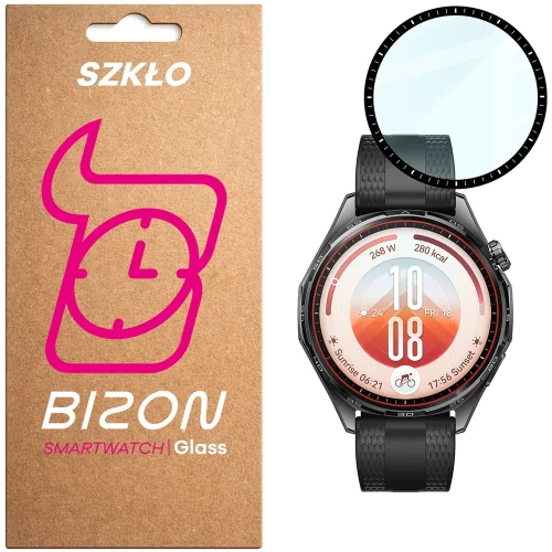 Szkło hybrydowe Bizon Watch Glass Edge Hybrid dla Huawei Watch GT 7 46 mm, czarne (1/5)