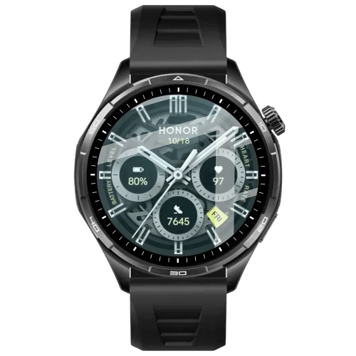 Szkło hybrydowe Bizon Watch Glass Edge Hybrid dla Honor Watch 6 / 6 Plus, czarne (2/5)