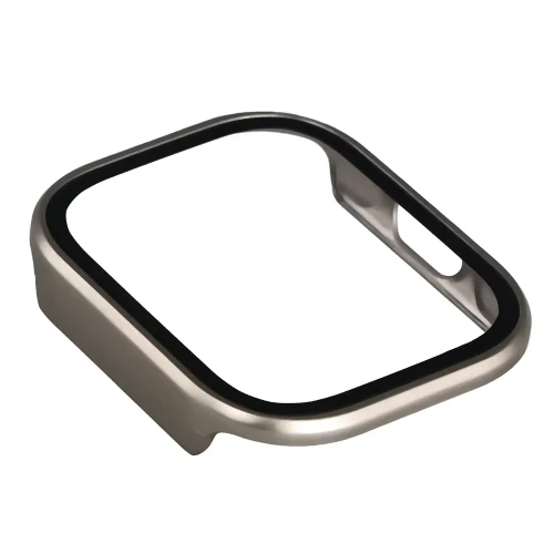 Etui ze szkłem do zegarka Bizon Case Watch Adamo do Xiaomi Redmi Watch 6 Lite, satynowo-szampańskie (7/8)