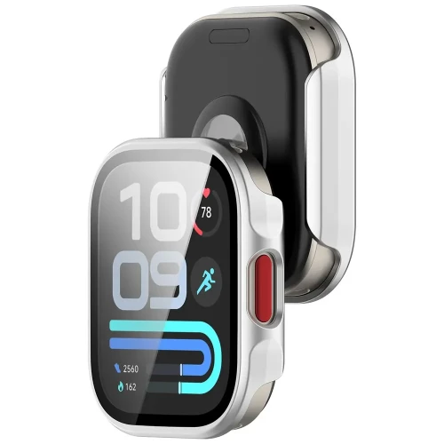 Etui ze szkłem do zegarka Bizon Case Watch Adamo do Xiaomi Redmi Watch 6 Lite, srebrne (1/8)