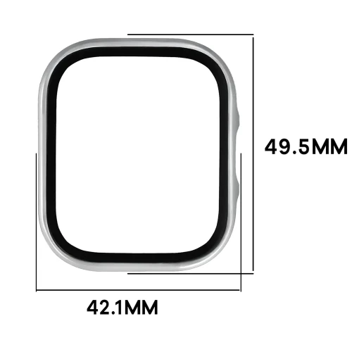 Etui ze szkłem do zegarka Bizon Case Watch Adamo do Xiaomi Redmi Watch 6 Lite, srebrne (2/8)