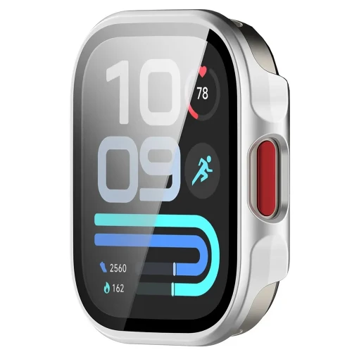 Etui ze szkłem do zegarka Bizon Case Watch Adamo do Xiaomi Redmi Watch 6 Lite, srebrne (5/8)