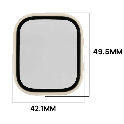 Etui ze szkłem do zegarka Bizon Case Watch Adamo do Xiaomi Redmi Watch 6 Lite, beżowe (2/8)