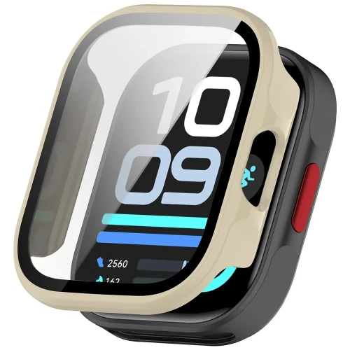Etui ze szkłem do zegarka Bizon Case Watch Adamo do Xiaomi Redmi Watch 6 Lite, beżowe (4/8)