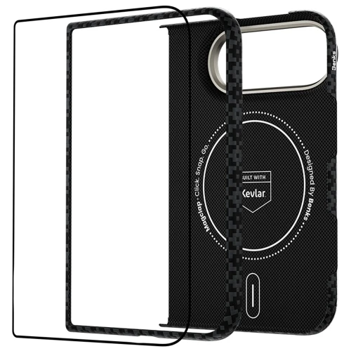 Etui Benks Magnetic Armor Grid Air Grand Combo MagSafe do iPhone Duo, czarne (4/12)
