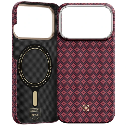 Etui aramidowe Benks Magnetic Armor Air Armor Grid MagSafe do iPhone 18 Pro Max, burgundowe (4/14)