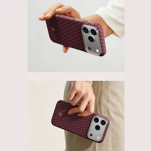 Etui aramidowe Benks Magnetic Armor Air Armor Grid MagSafe do iPhone 18 Pro Max, burgundowe (10/14)