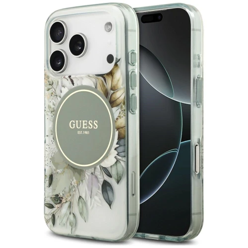 Etui Guess IML Flower & Tonal Circle do iPhone 18 Pro Max / 17 Pro Max, zielone (1/8)