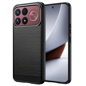 Etui Techsuit Carbon Silicone do Xiaomi POCO F9 Ultra, czarne
