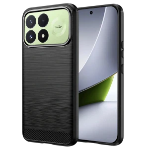 Etui Techsuit Carbon Silicone do Xiaomi POCO F9 Pro, czarne