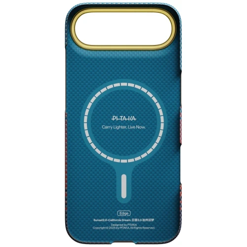 Etui aramidowe Pitaka Edge Case do MagSafe, do iPhone Air, niebiesko-burgundowe z kevlarem (4/6)