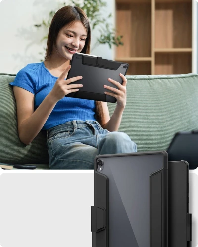 Etui Spigen Ultra Hybrid Pro do Galaxy Tab S12 Plus, czarno-przezroczyste (2/17)
